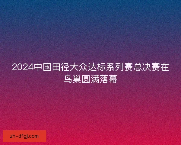 2024中国田径大众达标系列赛总决赛在鸟巢圆满落幕